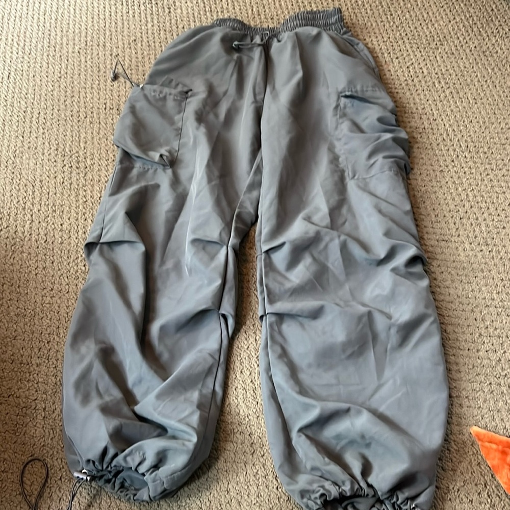 Gray Parachute Pants, SHEIN